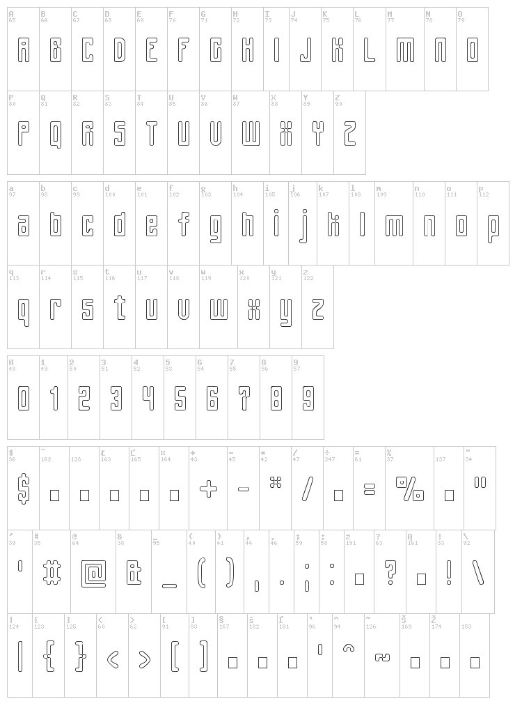 Spinach font map